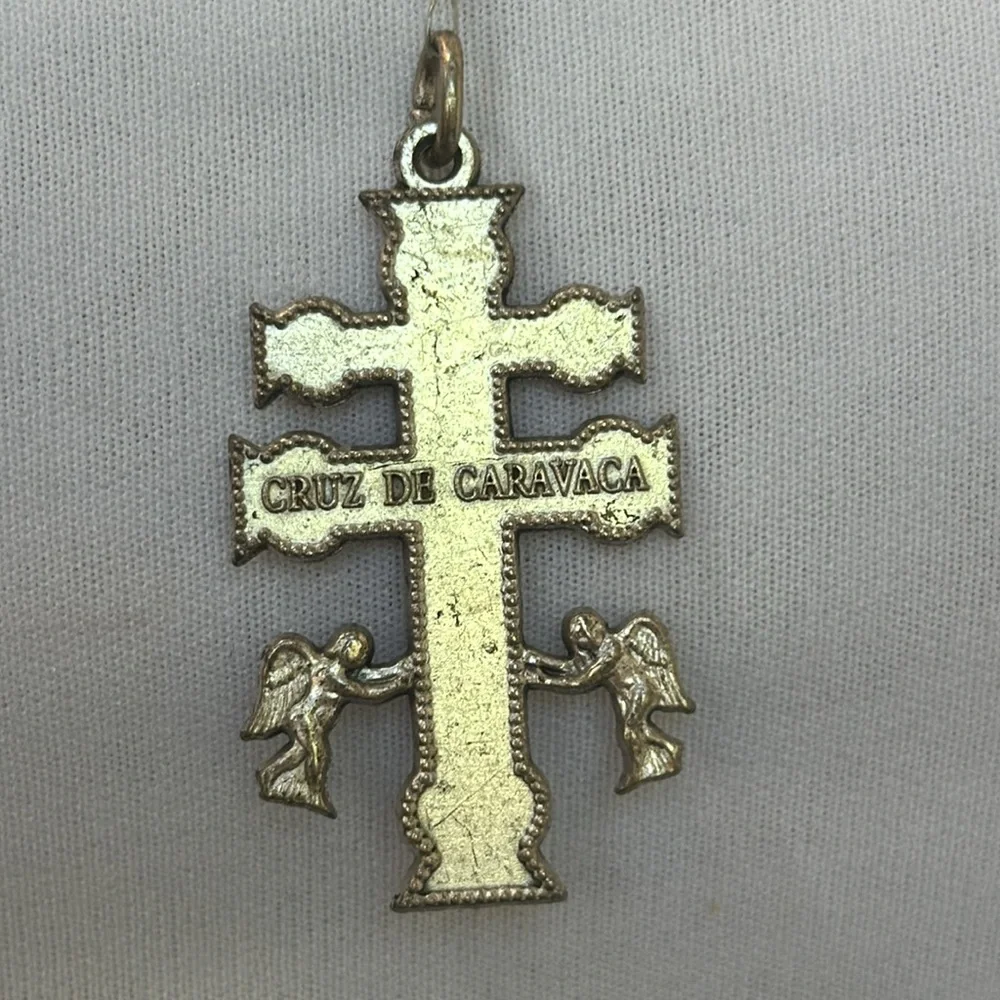CRUZ DE CARAVACA PURPLE GEM SILVER SPACERS BEAUTIFUL ‎ CATHOLIC ROSARY